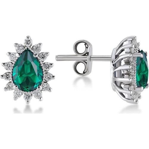 Symbol Gold 1.70 Carat Diamond Emerald Earring Piece Jewelry Rope Chain Charm Earring Jacket Bead Figure For Women