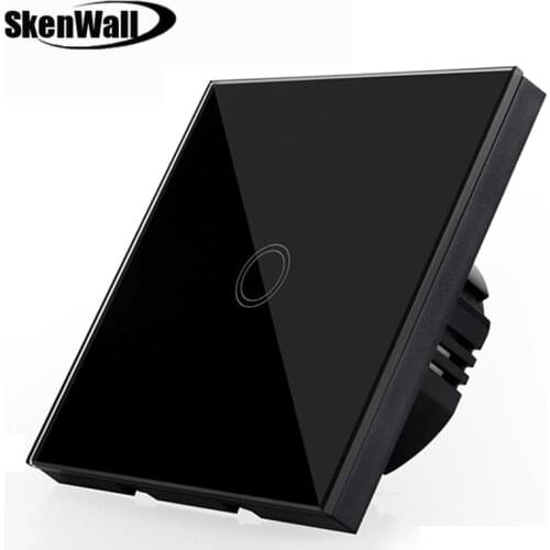 EU Standard 110-240V 1Gang Remote Control Wall Light Smart Switch Touch Switch Crystal Glass Panel Surface Waterproof Fireproof