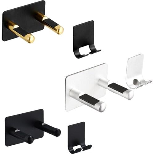 Aluminum Alloy Hair Dryer Rack with Plug Hook Wall Mounted Storage Rack Hairdressing Tool Holder for Bathroom Hotel Dropship