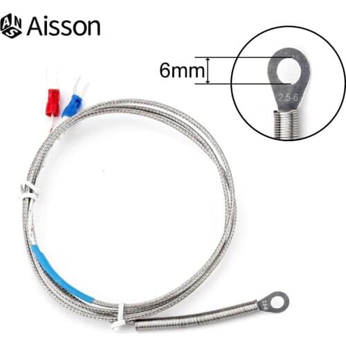 K / E Type 6mm Hole Washer Thermocouple Temperature Sensor Probe 1/2/3/4/5M Cable For Industrial Temperature Controller