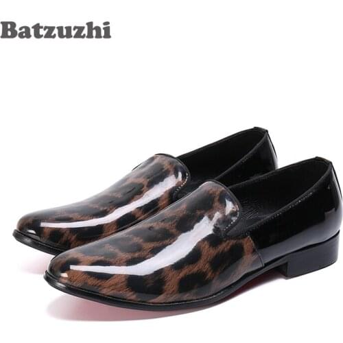 Batzuzhi Italian Luxury Men Shoes Genuine Leather Dress Loafer Shoes Slip on Men Formal Leather Loafers Casual, Sizes US6-12