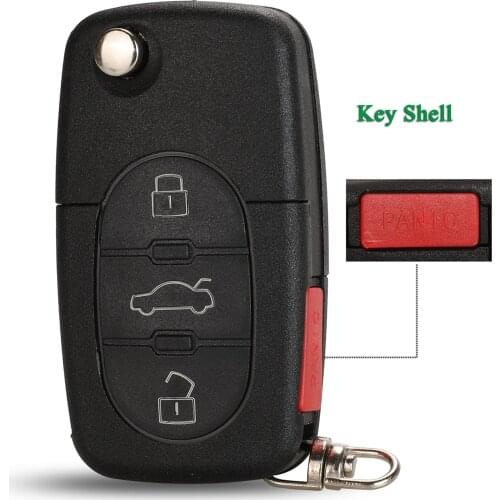 Bilchave 3+1 Buttons Intelligent Remote Control Car Key Shell Case Flip Fob For VW Passat Jetta Golf Beetle
