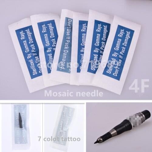 100 PCS 4 flat U Shape Eyebrow Tattoo Needles For 3D BTCH Mosaic Tattoo Machine beauty tattoo supply