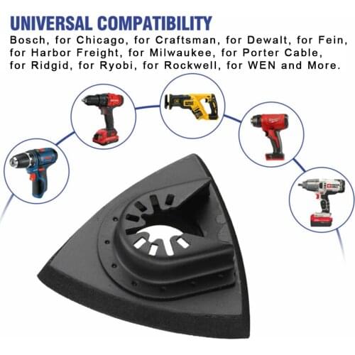 3pcs 80mm Triangular Sanding Pad Quick Release Oscillating Tool For Bosch Craftsman Multi Tool Home Power Tool