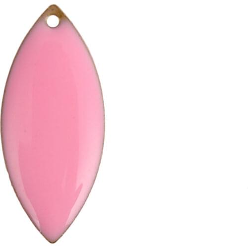 DoreenBeads Copper Enamelled Sequins Charms Pendant Marquise-Shaped Unplated Jewelry Accessories 23mm( 7/8") x 10mm( 3/8") 10PCs