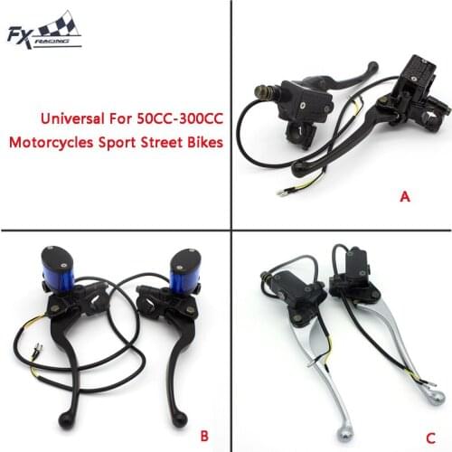 50cc - 300cc Universal Motorcycle Brake Clutch Master Cylinder Reservoir Levers Hydraulic Brake Lever 7/8" ATV Sport Street Bike