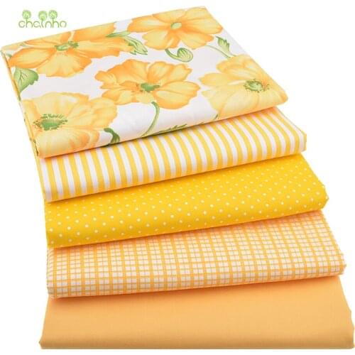 Chainho,Floral Print Twill Cotton Fabric For DIY Quilting Sewing/Tissue Of Baby & Children/Sheet,Pillow,Cushion,Curtain Material
