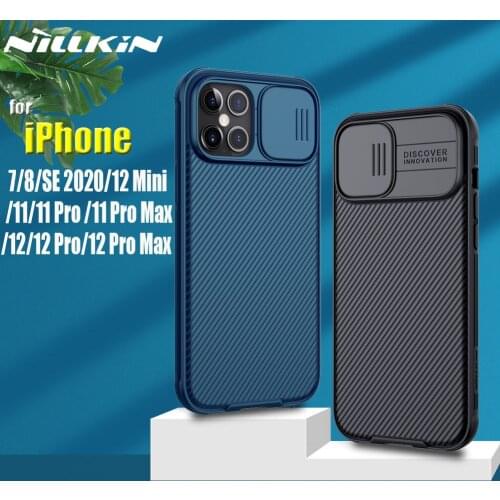 For iPhone 12/11 Pro Max Case Casing Nillkin Slide Camera Protection Lens Protect Privacy Cover for iPhone 12 Mini 8 7 SE 2020