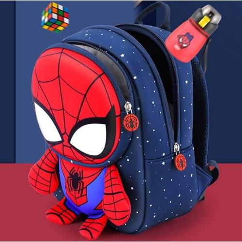 Cute Marvel Iron Man Anime Printed Child School Bag Spider-Man Captain America Fashion Girl Boy Breathable Student School Bag