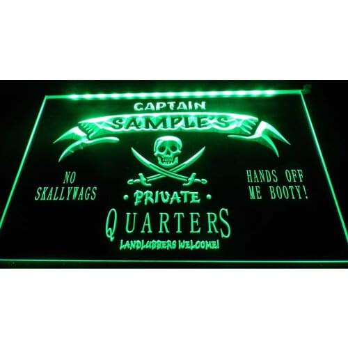 DZ024- Name Personalized Custom Private Quarters Pirate Man Cave Neon Sign hang sign home decor crafts