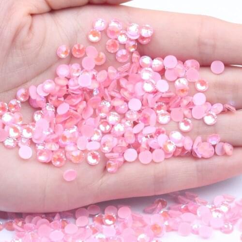SS6-SS30 Fluorescent Light Pink AB Color Fluorescent Rhinestone New Glass Flatback Luminous Strass DIY Nail Jewelry Decorations