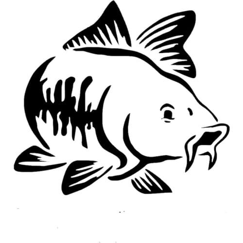 HotMeiNi 15*15 cm Carp Fishing Cartoon Animal Pattern Car Sticker Car Window Cars Body Vinyl Decal 13 Colors