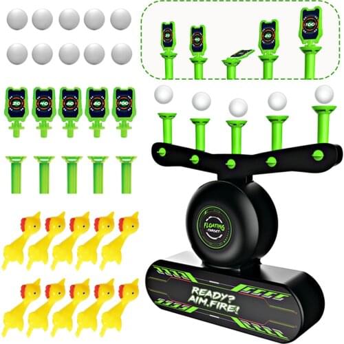 32PCS Shooting Games Kit Glow in the Dark Luminous Electric Floating Target Practice Toys with Balls Chick Toys for Kids Gift