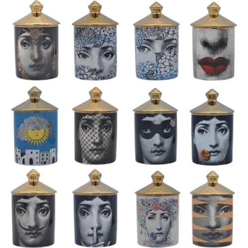 Ceramics Candle Holders Handmade Incense Candles Jar Lina Face Cup Ornaments Makeup Pen Organization Jar Art Home Decor Crafts