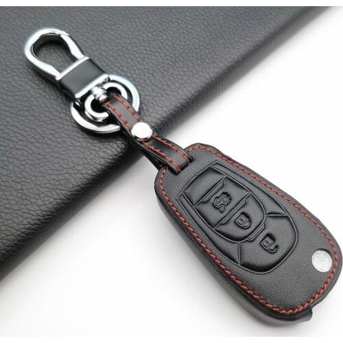 Leather Car Key Cover Case Protection For Chevrolet for Cruze Spark Camaro Volt Bolt Trax Malibu car styling Accessories