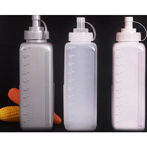 1000ml square plastic large-caliber jam jar sauce squeeze bottle tomato jam salad cream sauce bottle