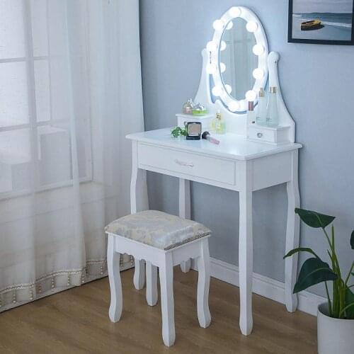 Minimalism Dressing Table Mirror Small Bedroom Dressing Table Modern Simple Makeup Organizer Table Simple Wooden Vanity Tool HWC