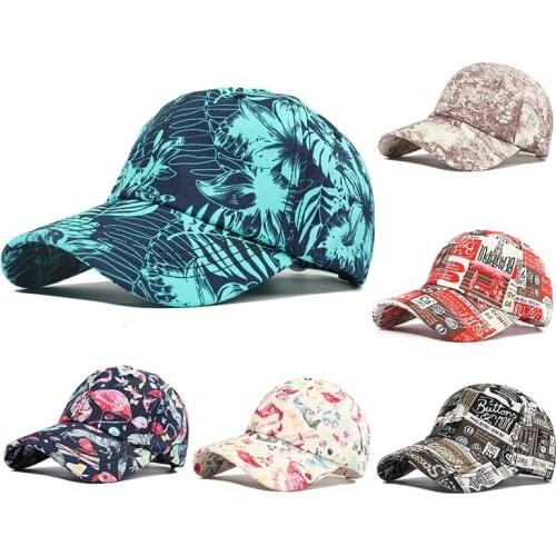 Hat Mens and Womens Spring and Summer Printed Baseball Caps Breathable Thin Caps Soft Top Summer Cap Korean Beach Sun Hats
