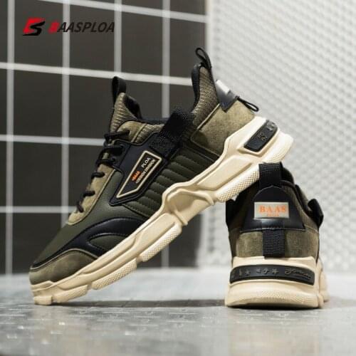 Baasploa Men Leather Hiking Shoes Autumn Winter Fashion Sport Walking Shoes Casual Non-Slip Sneaker Waterproof Outdoor Shoes