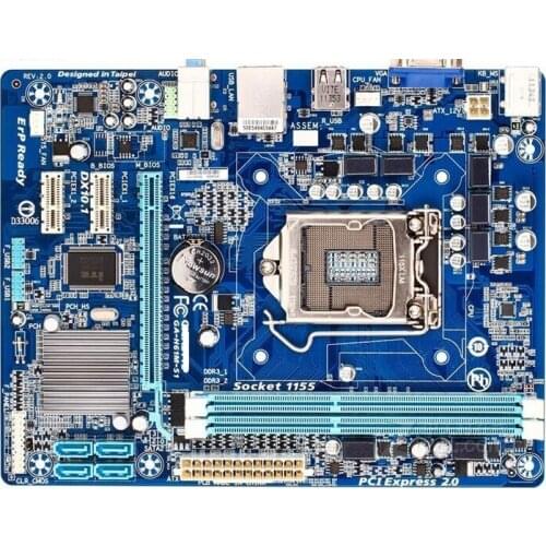 Desktop Motherboard GIGABYTE GA-H61M-S1 for intel H61 LGA 1155 i3 i5 i7 DDR3 16G uATX UEFI BIOS H61M-DS1 Used PC on sales