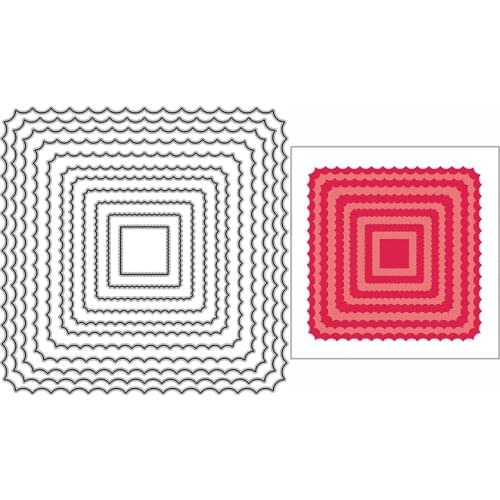 New Inverted Scalloped Square DIY Craft Embossing Mold 2021 Metal Cutting Dies for Album Card Making Scrapbooking Decor No Stamp