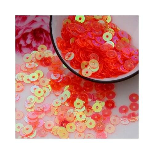 50g (10000pcs) 4mm Loose Flat Round Sequins PVC Transparent Flake DIY Accessories Orange Transparent 2017 New