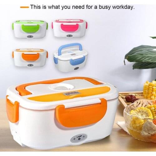 12-24V 110V/220V Portable Electric Heating Stainless Steel Lunch Box Home Car Truck Home Rice Box Food Warmer Dinnerware Set