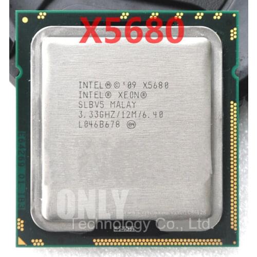 Free shipping Intel X5680 processor 3.333GHz/12MB/6 cores/Socket 1366/6.4 GT/s QPI Six core Server CPU SLBV5 scrattered
