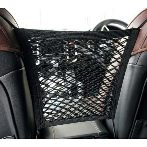 Car Front Back Seat Storage Mesh Pocket Double-layer Storage Net Storage Elastic Bag Auto Organizer Bag Car Divider Pet Barrier