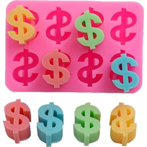 8Cavity Dollar Symbol Money Sign Silicone Fondant Mold, Chocolate Mold, Cake Decoration Tools,USD Cake Mold