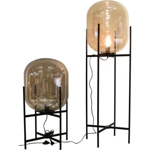 KINLAMS Modern LED Nightstand Floor Lamp Vintage Iron Body Glass Floor Light Minimalist Nordic Style Glass Floor Lamp