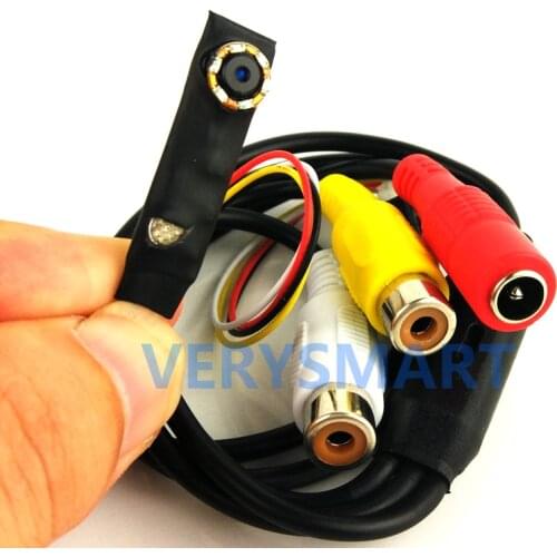 VERYSMART Mini Analog Camera Video Audio Camera CCTV Home Security Surveillance Camera with 6pcs 940nm IR LEDs