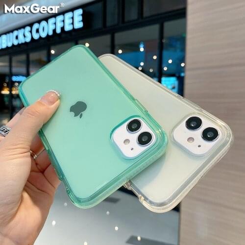 Colorful Bumper Shockproof Trasparent Soft Case For iPhone 12 Mini 11 Pro Max XR X XS Max 8 7 6S Plus SE 2020 Clear Back Cover