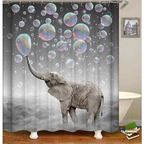 3D Print Shower Curtains Animal Elephant Curtains for Bathroom Decor Customized Size Image Bath Curtain Wholesale