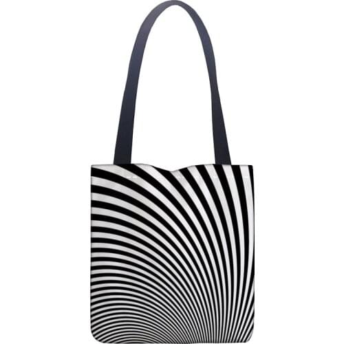 Bag 2019 Black And White Pattern Handbag Fashion Printing Soft Open Pocket Casual Tote Double shoulder Strap For Women Student