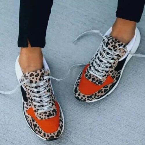 2021 Summer Hot Lady Shoes Women Sneakers Leopard Mesh Breath Women Running Female Shoes Outdoor Flat Platform Zapatos Mujer