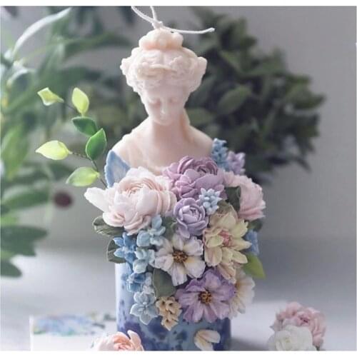 Women Plaster Portrait Silicone Material Handmade Goddess Candle Mold DIY 3D Aromatherapy Supplies Mould Home Decoration