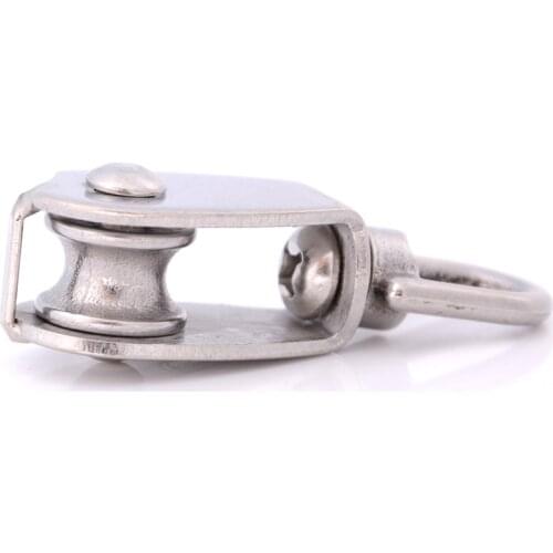 1PCS Stainless Steel M15 Wheel Swivel Pulley Block Heavy Duty Steel Single Wheel Swivel Lifting Rope Pulley For Wire Rope