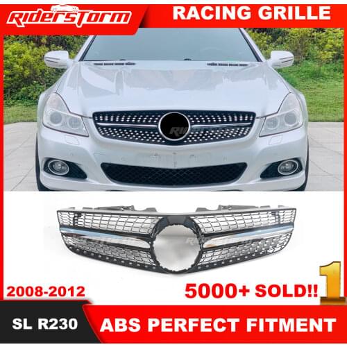 SL class R231 diamond style racing grille Sport ABS silver for merce des sl r231 SL500 car styling accessories 2008-2013
