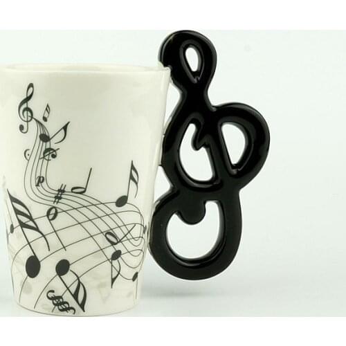 220ml Musical notes Ceramic Cup Personality Music Note Milk Juice Lemon Mug Coffee Tea Cup Christmas New Year Gift