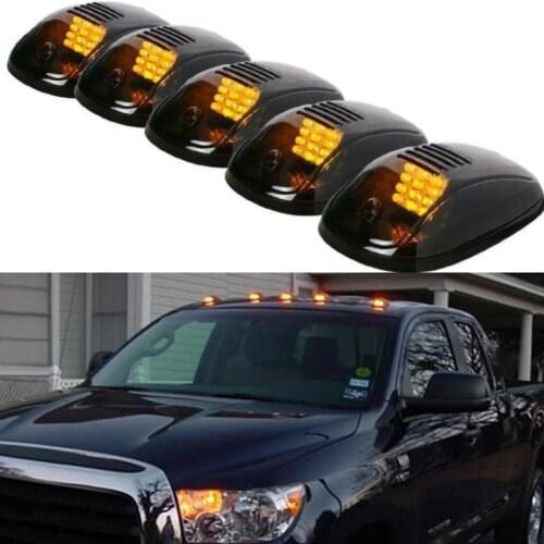 5Pcs Amber LED Light Cab Roof Top Marker Running Lights 9 Leds Amber Roof Marker Lights For Dodge Ram 2500 3500 4500 2003-2016