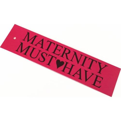 Garment Accessories 600g Custom Printed Logo Pink Paper Jeans Hang Tag For Luxury Clothing