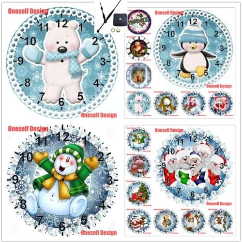 2019 New Christmas snowman diamond painting with clock diy diamond embroidery full set with clock diamond mosaic christmas decor