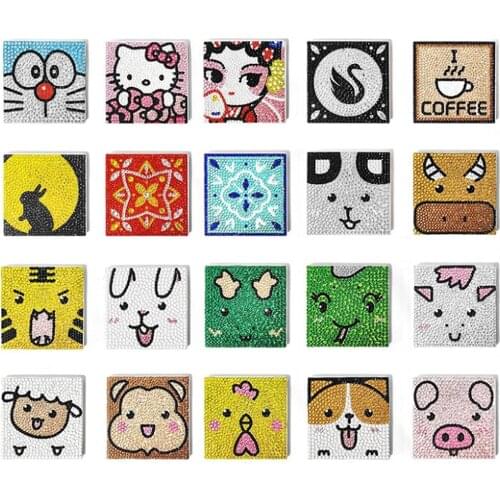 5D DIY Diamond painting Mini Coaster Water Cup Ceramics Insulation Pad Cartoon handmade art Childrens DIY Home Decor