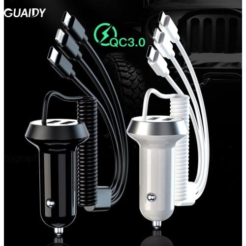 Type C Dual USB Car Charger QC 3.0 Mobile Phone Adapter Compatible Quick Charging For Samsung Galaxy Xiaomi iPhone Universal