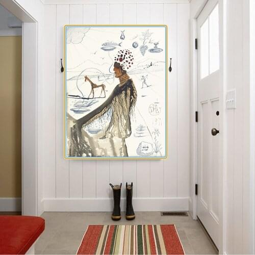 Citon Salvador Dali《The Earth Goddess》Canvas Oil painting Artwork Poster Picture Modern Wall Decor Home Living room Decoration