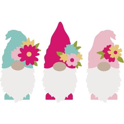Flower Gnome Metal Cutting Dies Stencil DIY Scrapbooking Album Paper Card Template Mold Embossing Craft Decoration