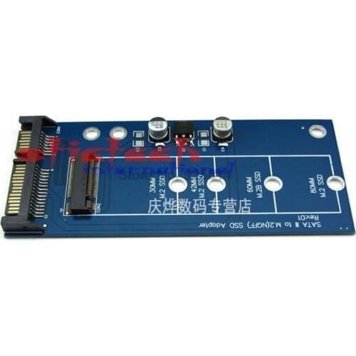 By dhl or ems 100 pieces hot sale M2 NGFF ssd SATA3 SSDs turn sata adapter expansion card adapter SATA to NGFF