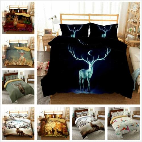 Animal Deer Home Textile Pillow Case 3D Bed Linen Duvet Covers Comforter Bedding Sets Bed Set Home Decor Bedding