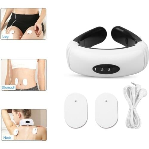 Electric Pulse Back and Neck Massager Far Infrared Pain Relief Tool Health Care Relaxation Heating Pain Relief Cervical Massager